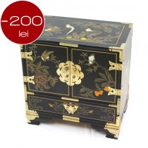 elegant cabinet est-oriental, de budoir. lacquer & pictura manuala. Taiwan anii' 70